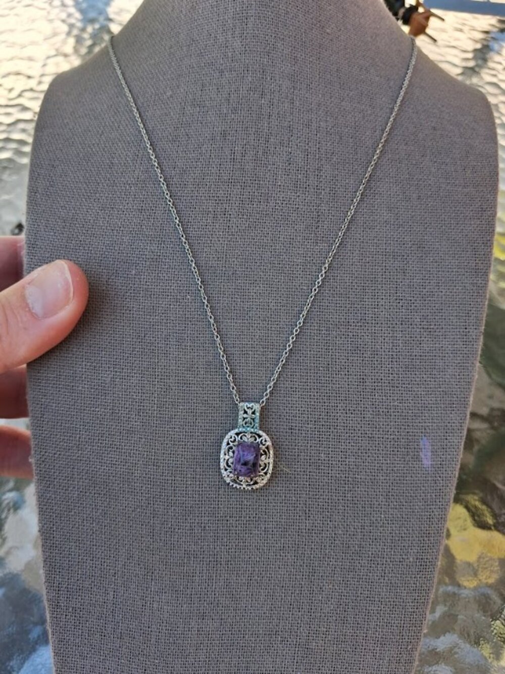 Karis Purple stoned necklace